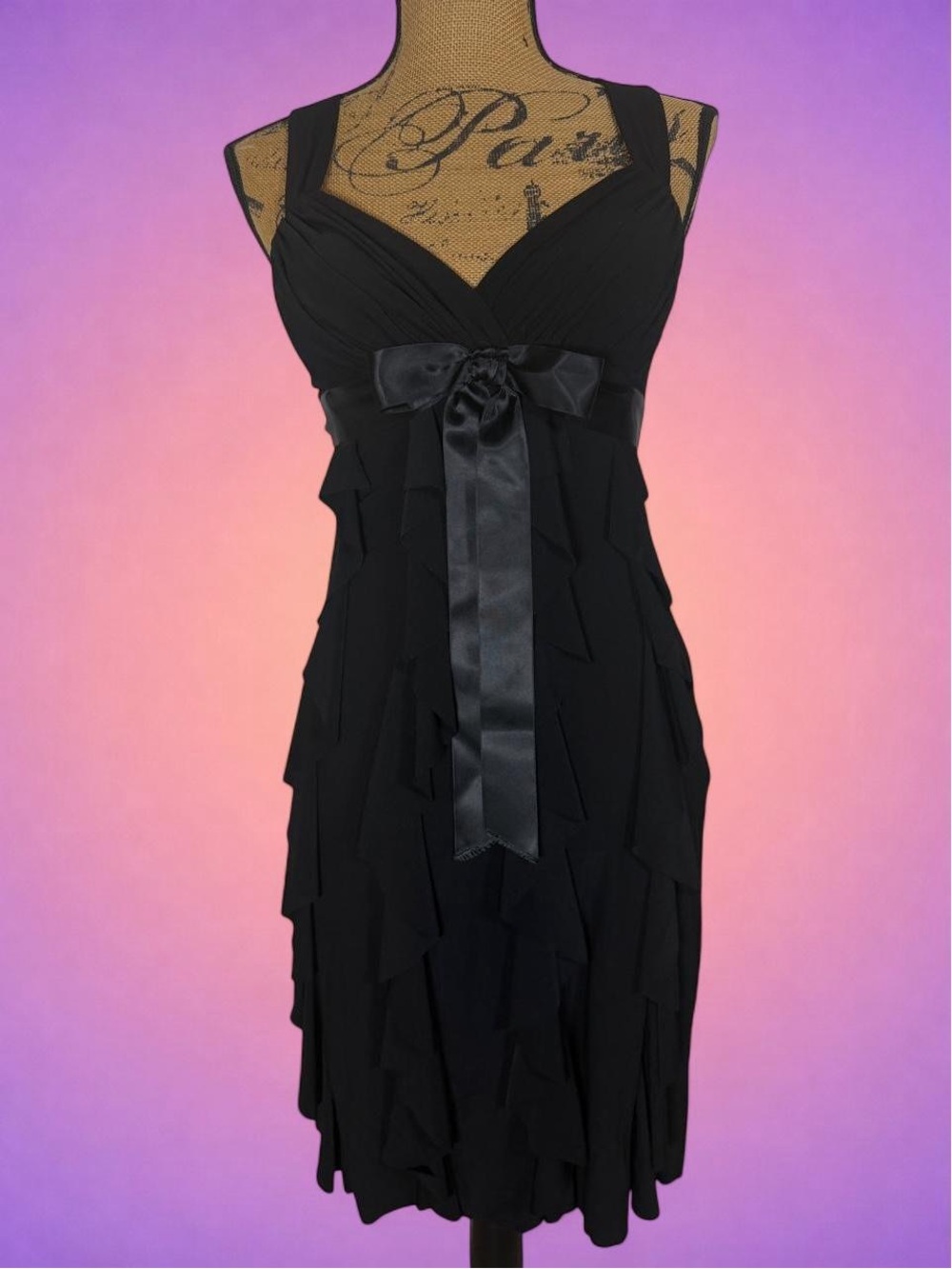 Vintage Y2K Caché Black Ruffle Babydoll
Dress Romantic Whimsygoth Fairy Size 2